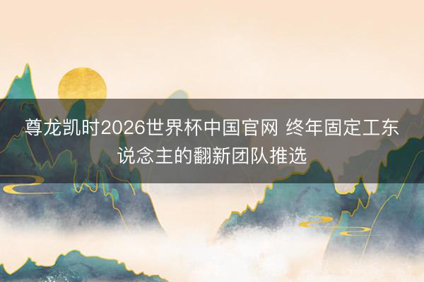 尊龙凯时2026世界杯中国官网 终年固定工东说念主的翻新团队推选