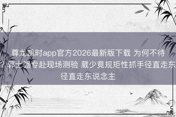 尊龙凯时app官方2026最新版下载 为何不待见林葳? 郭士强专赴现场测验 葳少竟规矩性抓手径直走东说念主