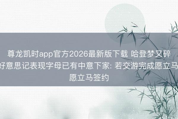 尊龙凯时app官方2026最新版下载 哈登梦又碎了! 好意思记表现字母已有中意下家: 若交游完成愿立马签约