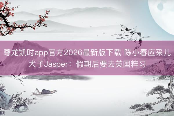 尊龙凯时app官方2026最新版下载 陈小春应采儿犬子Jasper：假期后要去英国粹习