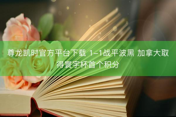 尊龙凯时官方平台下载 1-1战平波黑 加拿大取得寰宇杯首个积分