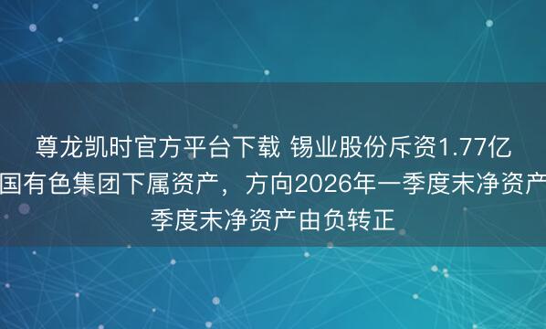 尊龙凯时官方平台下载 锡业股份斥资1.77亿元接办中国有色集团下属资产，方向2026年一季度末净资产由负转正
